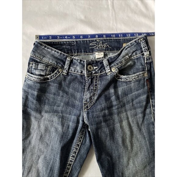 Silver Jeans Co. Womens Suki Capri Bootcut Jeans Size W29 Distressed Denim - Picture 11 of 14